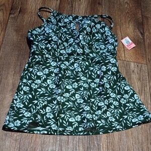 Floral Green Women's Swim Top
